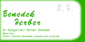 benedek herber business card